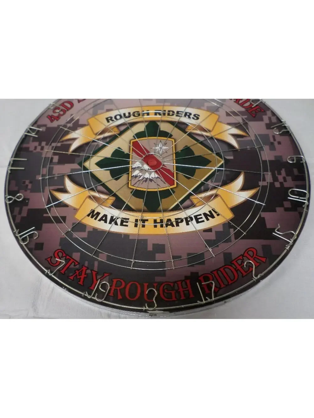 NEW ARMY 43D SUSTAINMENT BRIGADE ROUGH RIDERS MAKE IT HAPPEN DART BOARD 4TH ID